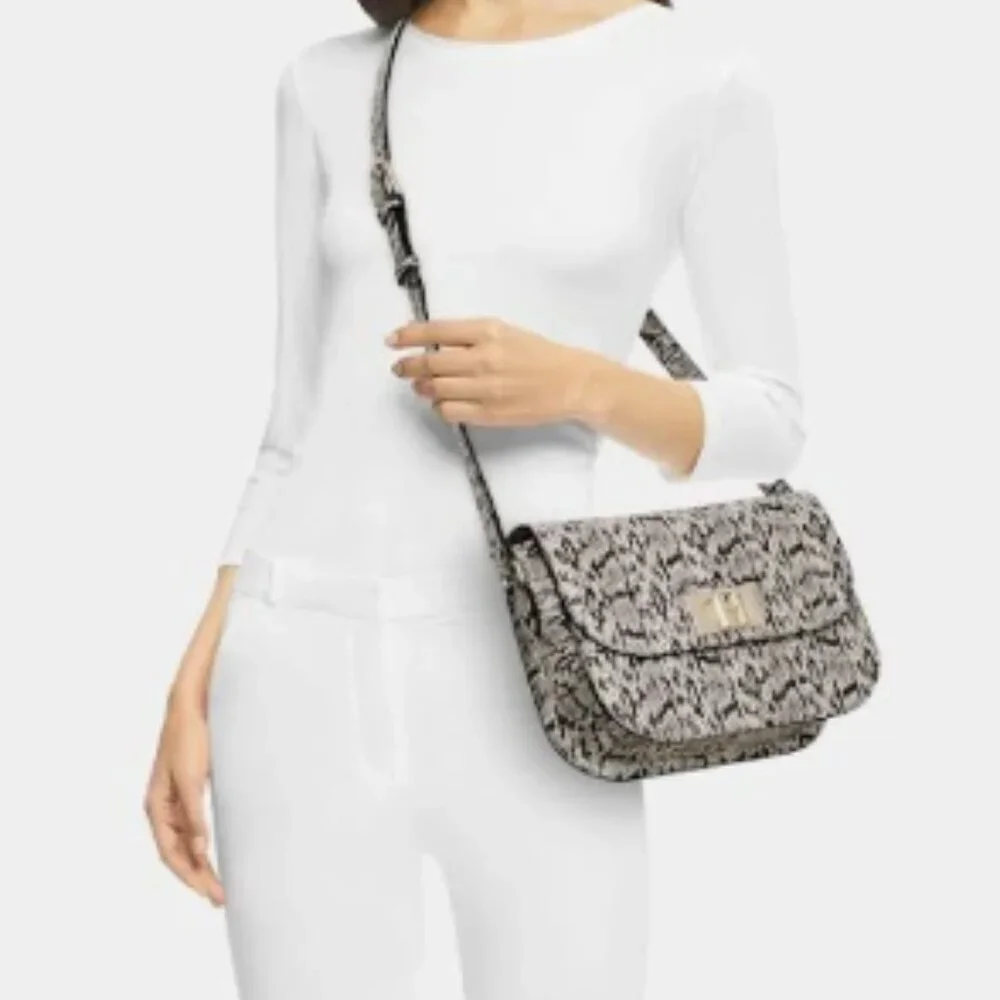 NWT！NEW！Furla 1927 Shoulder Bag Snakeskin Print Leather Made In Italy Women